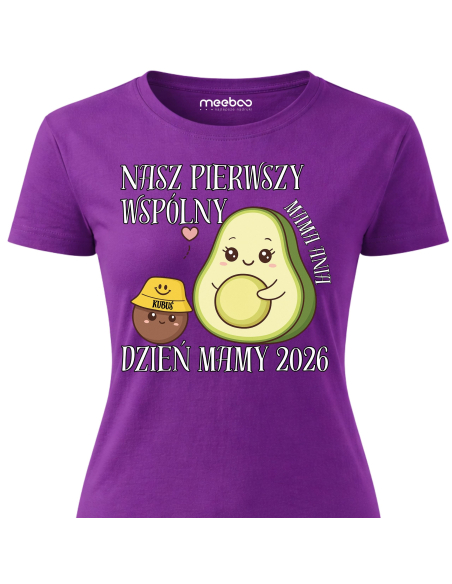 Koszulka Damska Czarna - nasz pierwszy dzień mamy