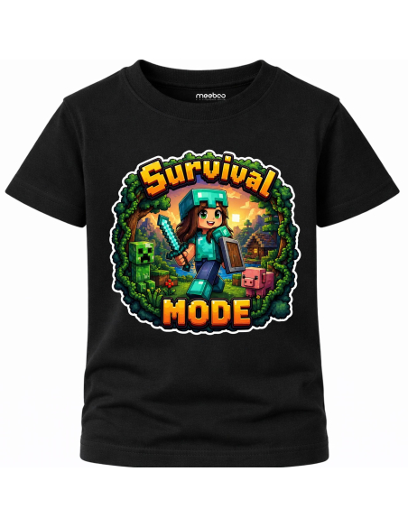 Koszulka Dziecięca Dla Dziewczynki - Survival Mode Minecraft