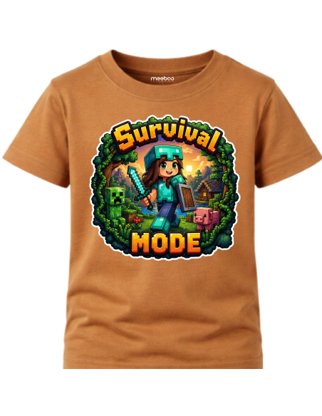 Koszulka Dziecięca Dla Dziewczynki - Survival Mode Minecraft