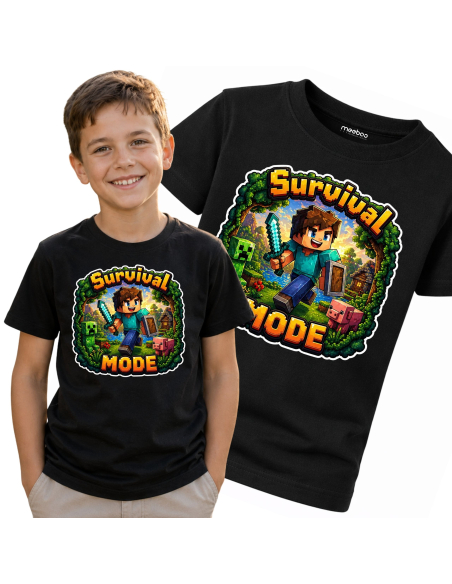 Koszulka Dziecięca Dla Chłopca - Survival Mode Minecraft