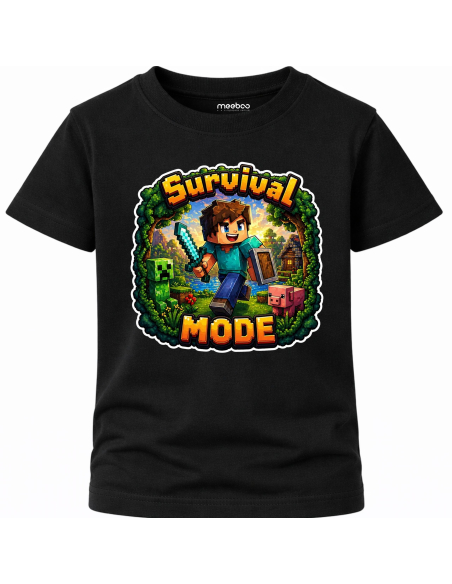 Koszulka Dziecięca Dla Chłopca - Survival Mode Minecraft