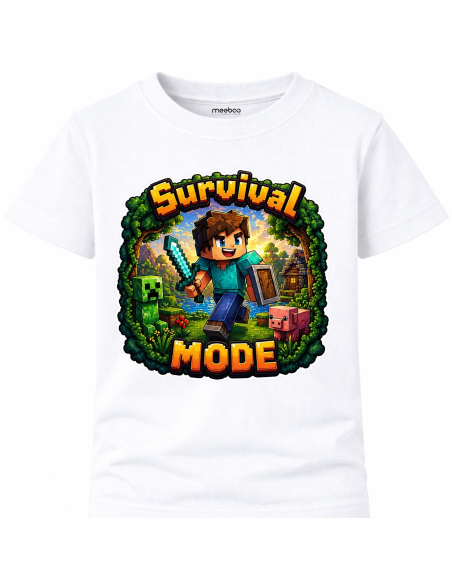 Koszulka Dziecięca Dla Chłopca - Survival Mode Minecraft