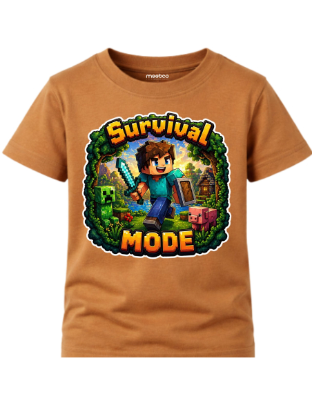 Koszulka Dziecięca Dla Chłopca - Survival Mode Minecraft