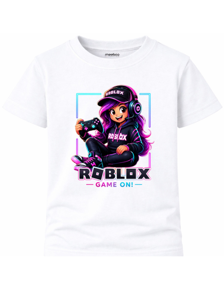 Koszulka Dziecięca Dla Dziewczynki - Roblox Level UP