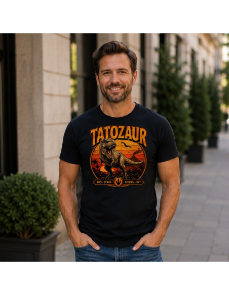 Koszulka Męska - Tatozaur Vintage Retro