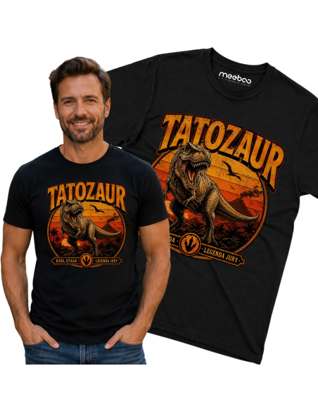 Koszulka Męska - Tatozaur Vintage Retro