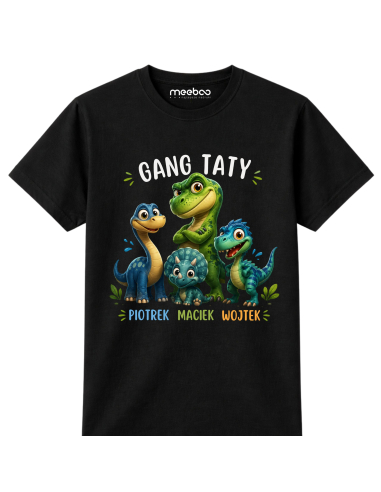Koszulka Męska - Gang Taty Dinozaury