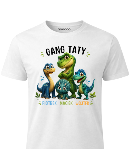 Koszulka Męska - Gang Taty Dinozaury
