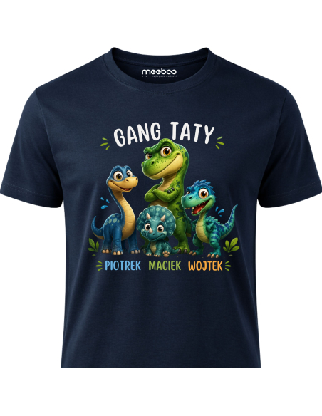 Koszulka Męska - Gang Taty Dinozaury