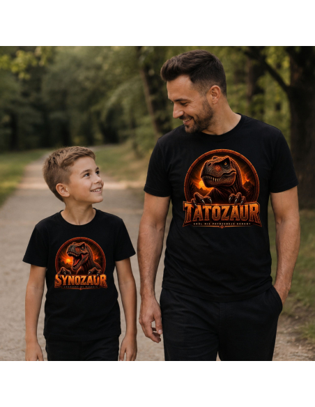 Zestaw Koszulka Męska + Dziecięca - Tatozaur - Synozaur
