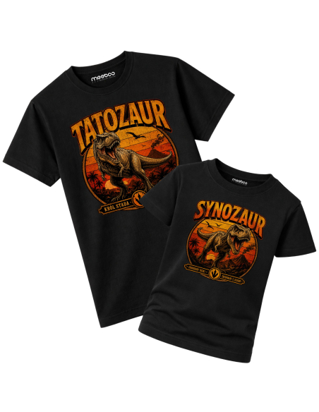 Zestaw Koszulka Męska + Dziecięca - Tatozaur - Synozaur Vintage Retro