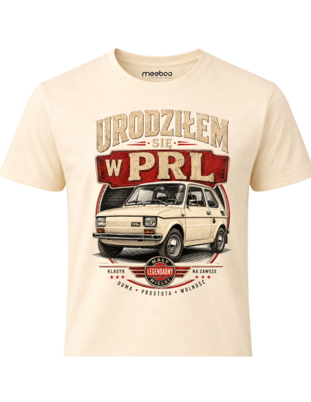 Koszulka Męska - Urodziłem Się w PRL Maluch Fiat 126p Motoryzacyjna