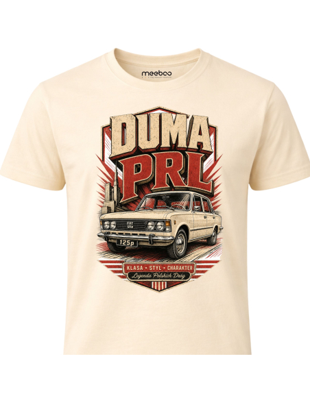 Koszulka Męska - Duma PRL Duży Fiat 125p Motoryzacyjna