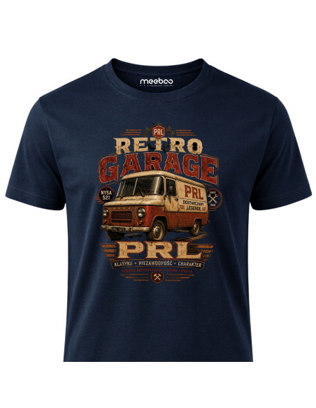 Koszulka Męska - Retro Garage PRL Motoryzacyjna