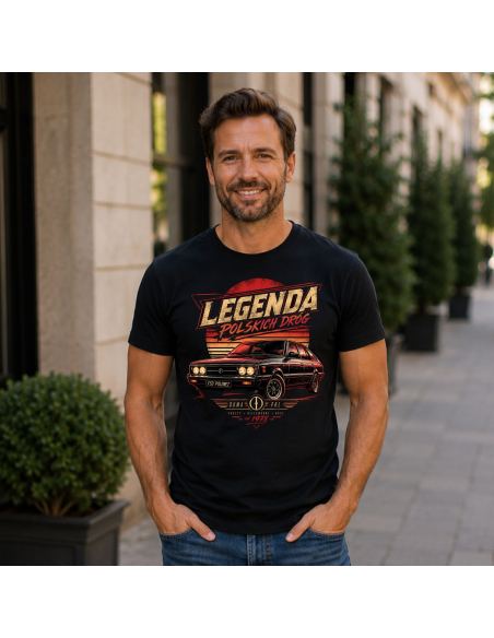 Koszulka Męska - Legenda Polskich Dróg Polonez PRL Motoryzacyjna