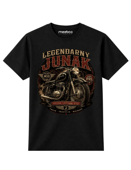 Koszulka Męska - Legendarny Junak Motocykl PRL Motoryzacyjna