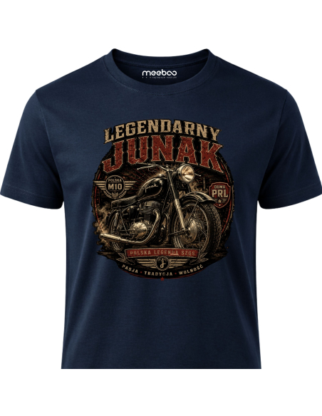 Koszulka Męska - Legendarny Junak Motocykl PRL Motoryzacyjna