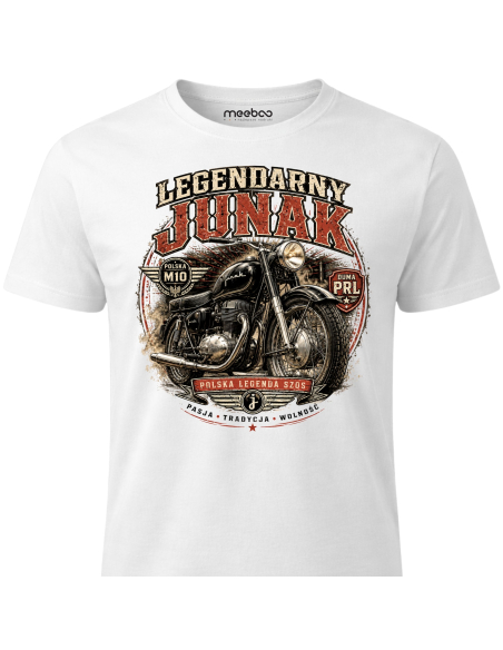 Koszulka Męska - Legendarny Junak Motocykl PRL Motoryzacyjna