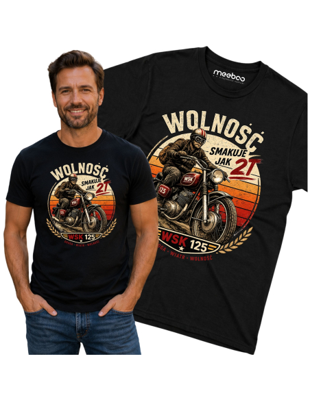 Koszulka Męska - Motor WSK 125 Smakuje Jak 2T Motoryzacyjna PRL