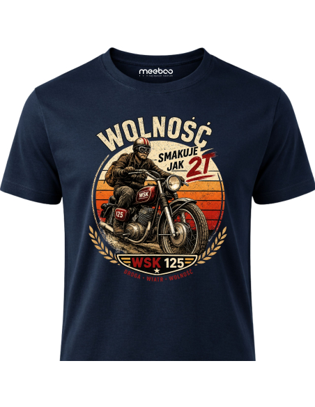 Koszulka Męska - Motor WSK 125 Smakuje Jak 2T Motoryzacyjna PRL