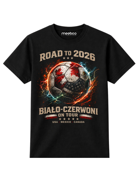 Koszulka Męska - Road To Cup 2026 - Biało Czerwoni Polska - Mistrzostwa Świata 2026