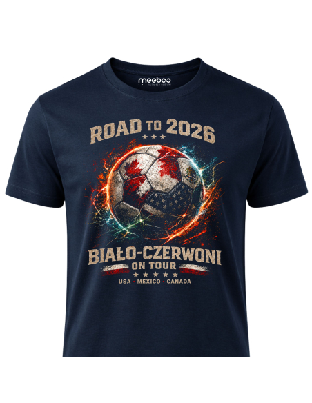 Koszulka Męska - Road To Cup 2026 - Biało Czerwoni Polska - Mistrzostwa Świata 2026