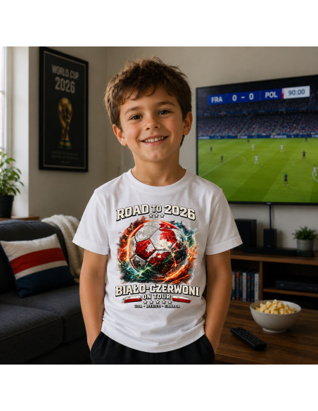Koszulka Dziecięca - Fifa World Cup 2026 - Biało Czerwoni Polska - Mistrzostwa Świata Piłki Nożnej 2026
