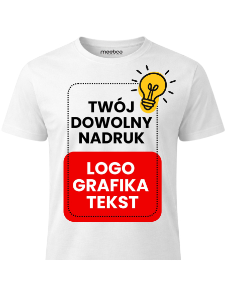Koszulka Męska Z Własnym Nadrukiem Biała