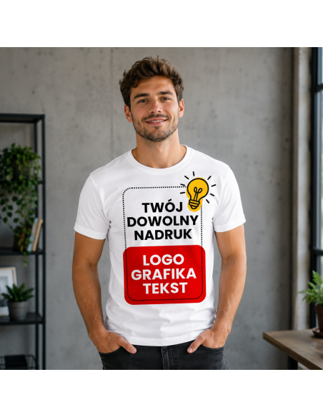 Koszulka Męska Z Własnym Nadrukiem Czerwona