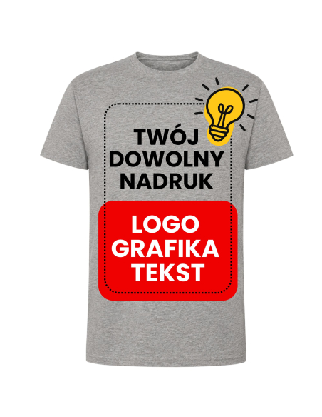 Koszulka Męska Z Własnym Nadrukiem Czerwona