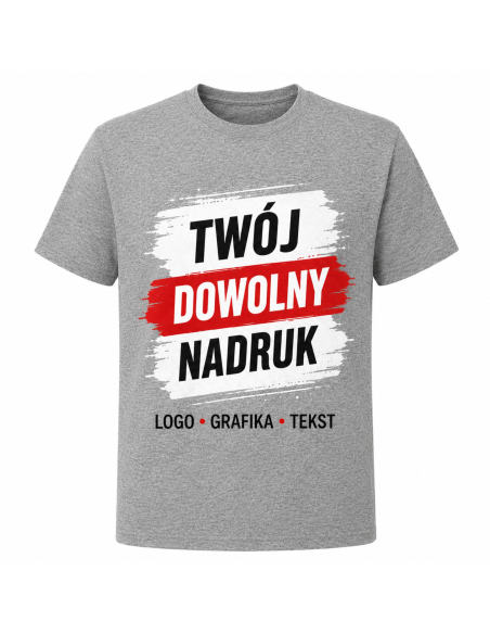 Koszulka Męską z Własnym Nadrukiem Grafika Tekst Logo Niebieska