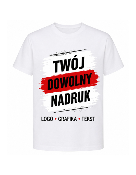 Koszulka Męską z Własnym Nadrukiem Grafika Tekst Logo Niebieska