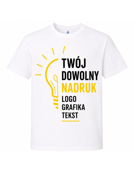 Koszulka Męską z Własnym Nadrukiem Tekst Logo Grafika Niebieska
