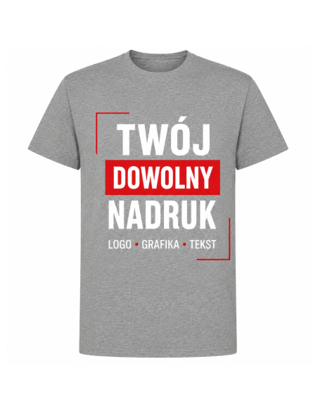 Koszulka Męską z Dowolnym Własnym Nadrukiem Logo Grafika Tekst Khaki