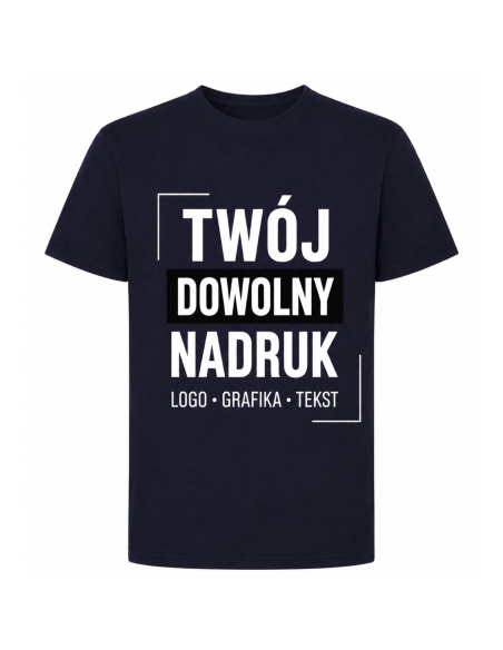 Koszulka Męską z Dowolnym Własnym Nadrukiem Logo Grafika Tekst Khaki
