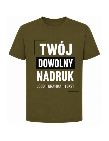 Koszulka Męską z Dowolnym Własnym Nadrukiem Logo Grafika Tekst Niebieska