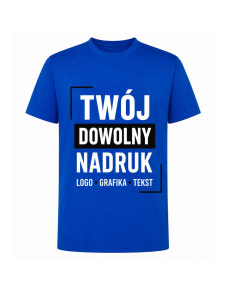 Koszulka Męską z Dowolnym Własnym Nadrukiem Logo Grafika Tekst Czerwona