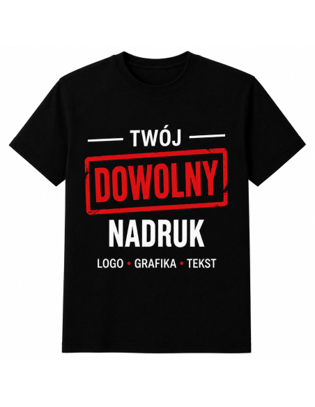 Koszulka Męską z Dowolnym Nadrukiem Tekst Logo Grafika Biała