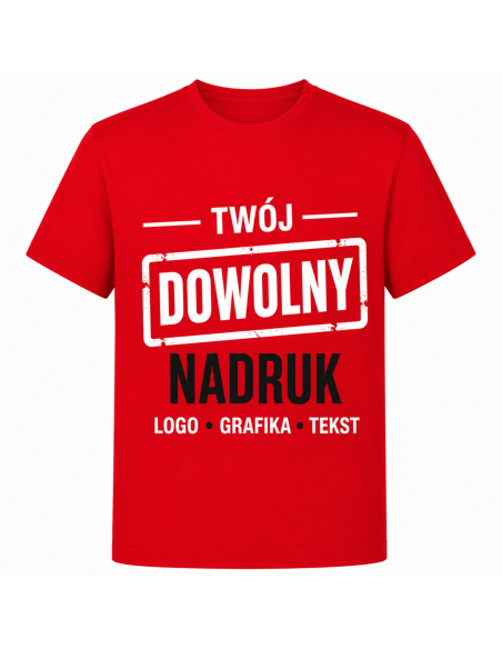Koszulka Męską z Dowolnym Nadrukiem Tekst Logo Grafika Granatowa
