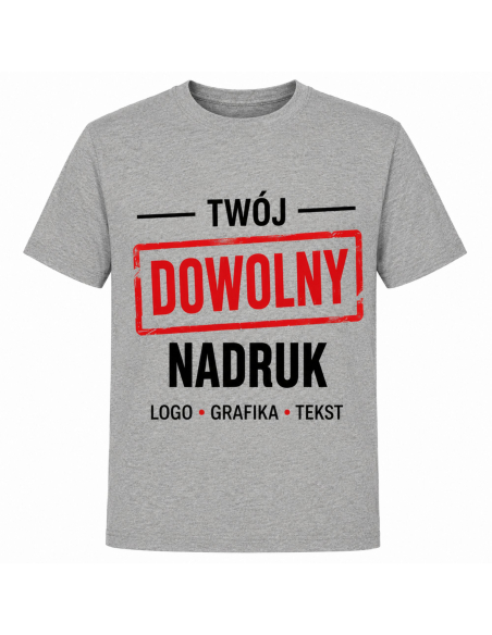Koszulka Męską z Dowolnym Nadrukiem Tekst Logo Grafika Niebieska