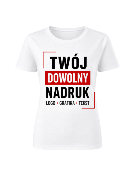 Koszulka Damska - Z Własnym Nadrukiem Grafika Tekst Logo Khaki