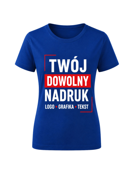 Koszulka Damska - Z Własnym Nadrukiem Grafika Tekst Logo Khaki