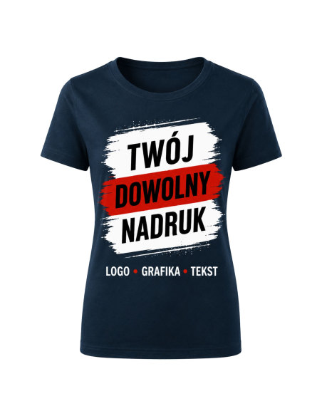 Koszulka Damska - Z Dowolnym Nadrukiem Logo Grafika Tekst Chabrowa