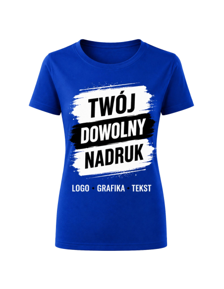 Koszulka Damska - Z Dowolnym Nadrukiem Logo Grafika Tekst Czerwona