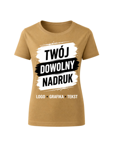 Koszulka Damska - Z Dowolnym Nadrukiem Logo Grafika Tekst Fuksja
