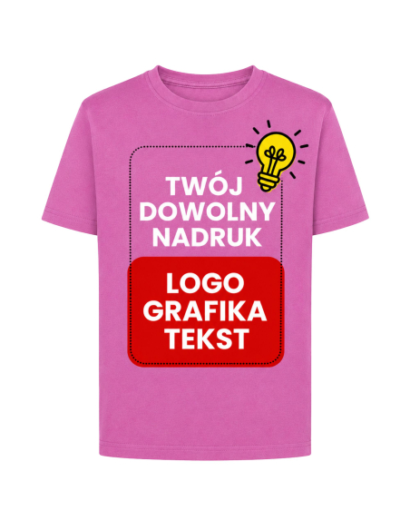 Koszulka Dziecięca Z Dowolnym Nadrukiem Logo Grafika Tekst Biała