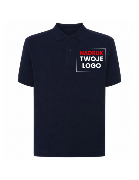 Koszulka Męska Polo Z Własnym Logo na Piersi Czarna