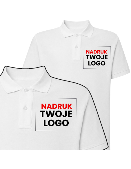 Koszulka Męska Polo Z Własnym Logo na Piersi Czarna