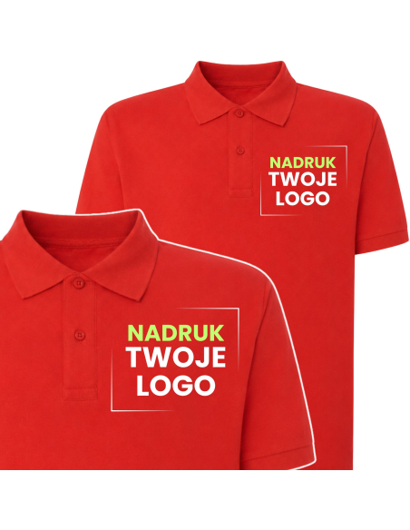 Koszulka Męska Polo Z Własnym Logo na Piersi Czarna