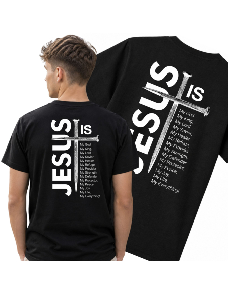 Koszulka Męska - Pielgrzymka 2026 - Jezus is King (nadruk na plecach)